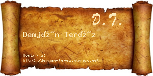 Demjén Teréz névjegykártya